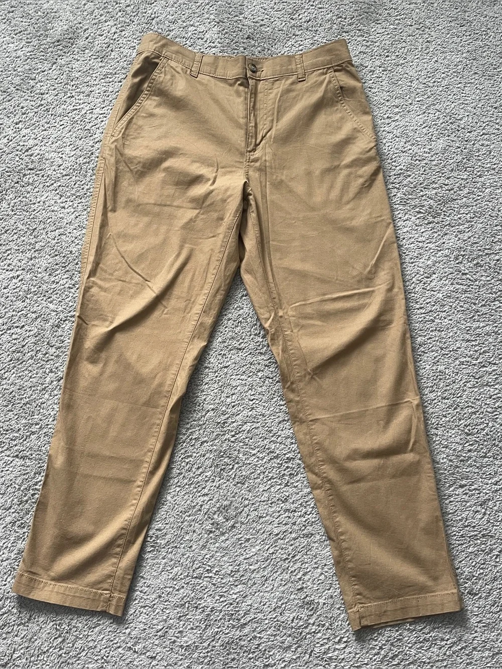 Lot of 2 Eddie Bauer Mens 34x30 Stretch Chino Pants Elastic Waist Brown Charcoal
